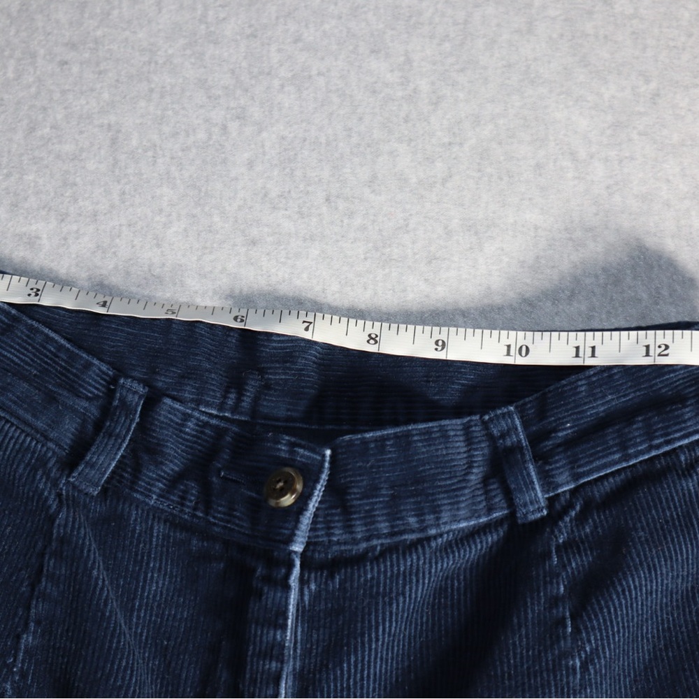 Vintage‎ L.L. Bean Corduroy Pants Womens 8 reg Pleated Front High Rise Navy Blue - Picture 7 of 9